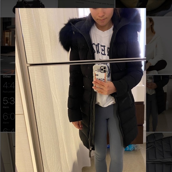 Mackage Calla Down Quilted Parka Coat size xxs / Black Fur Trim MINT - Picture 3 of 5